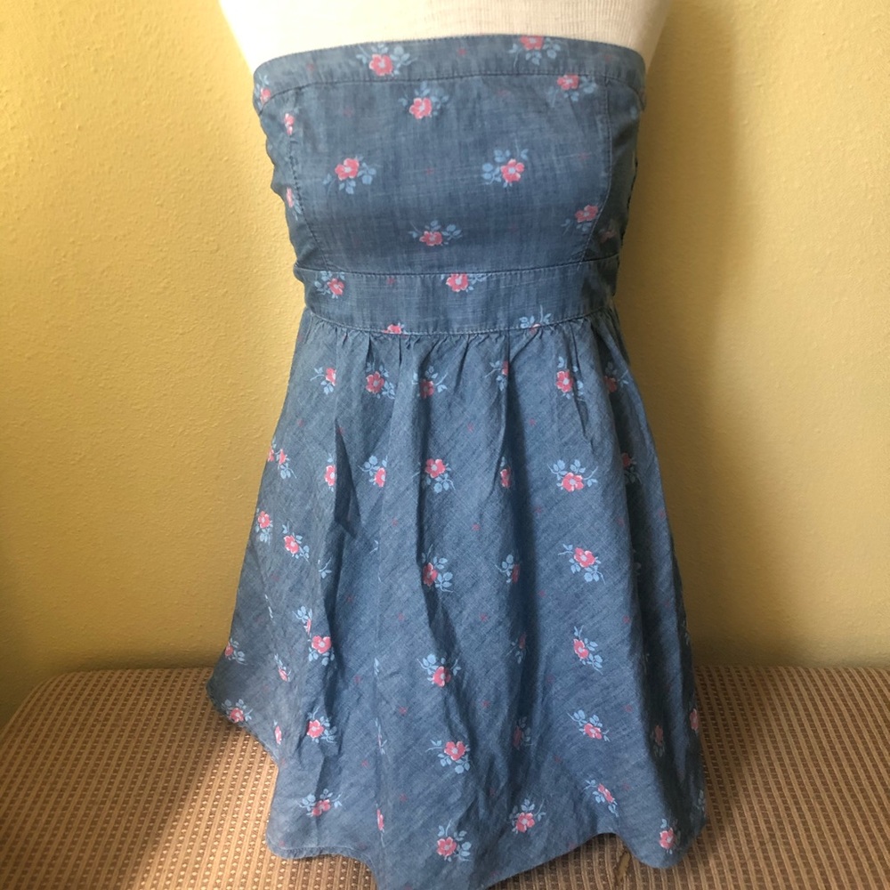 Hollister Floral Strapless Dress